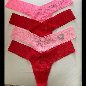 VS limited edition lace thongs set of 4